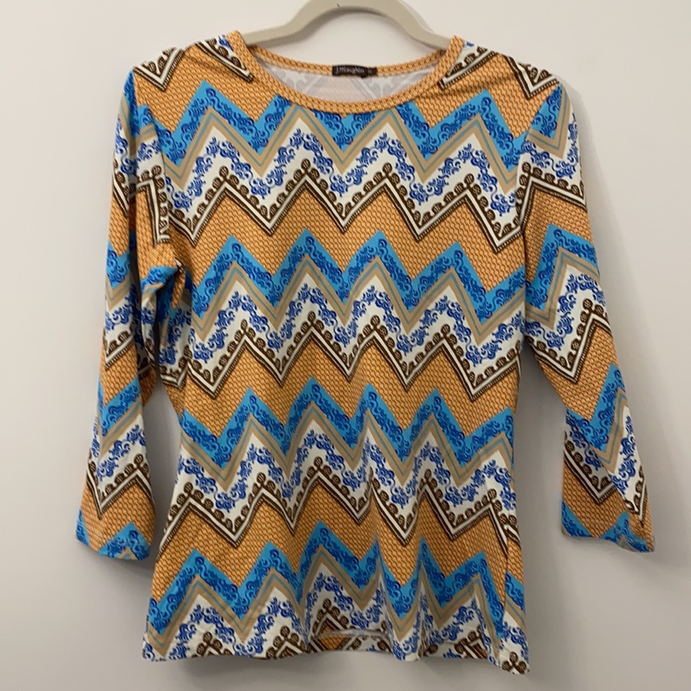 J. McLaughlin 3/4th Sleeve Printed Top